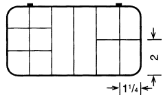 D26 case, 12 bays in configuration 2, sketch with dimensions