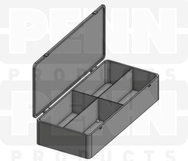 D54 Case, 4 Bays, Black Conductive Polypropylene (carton of 36 ea)