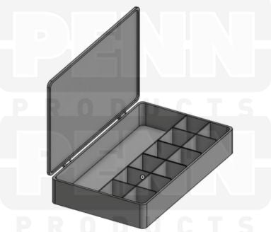 D55 Case, 13 Bays, Black Conductive Polypropylene (carton of 32 ea)