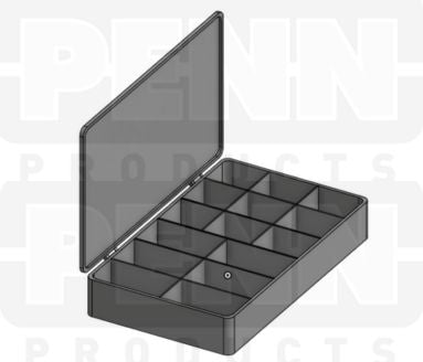 D55 Case, 15 Bays, Clear Impact-Protected Copolymer (carton of 32 ea)