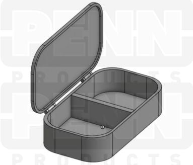 D25 Case, 2 Bays, Clarified Polypropylene  (carton of 65 ea) - CONTACT FOR QUOTE