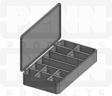 D26 Case, 12 Bays Config 2, Clarified Polypropylene (carton of 76 ea)