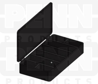 D26 Case, 8 Bays, Black Conductive Polymer (carton of 76 ea)