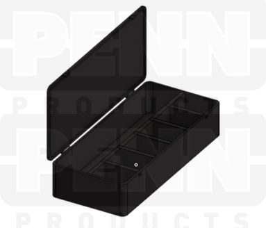 D54 Case, 7 Bays, Black Conductive Polypropylene (carton of 36 ea)