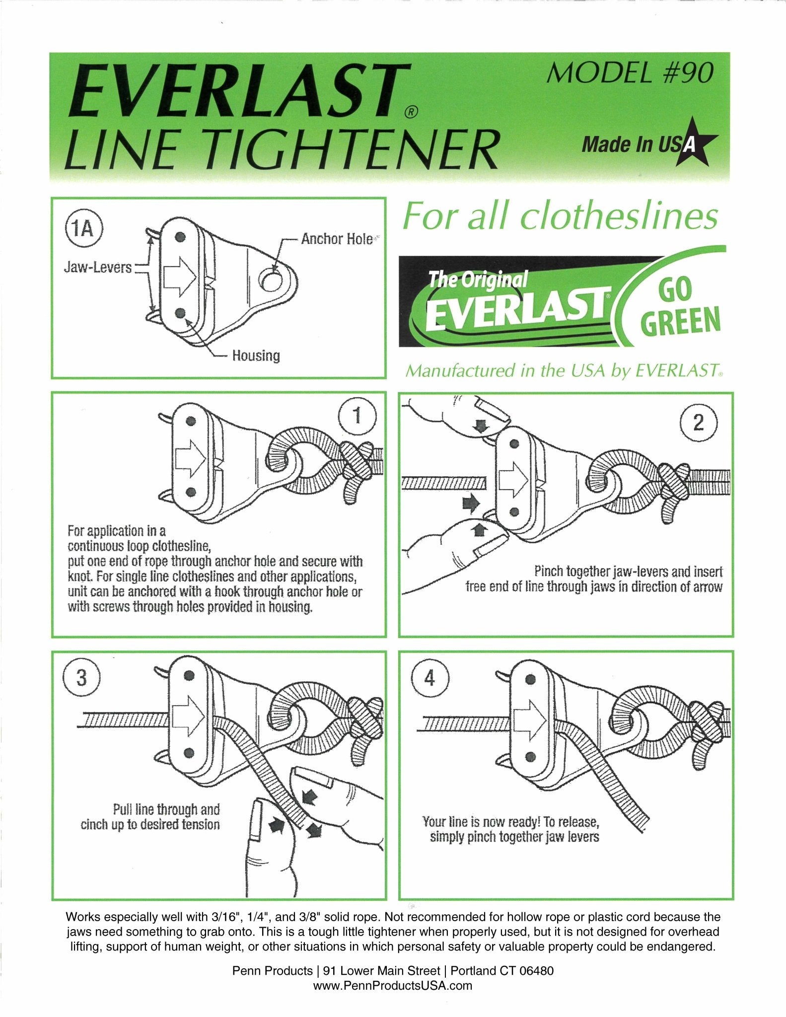 Everlast #90 Line Tightener for Clotheslines