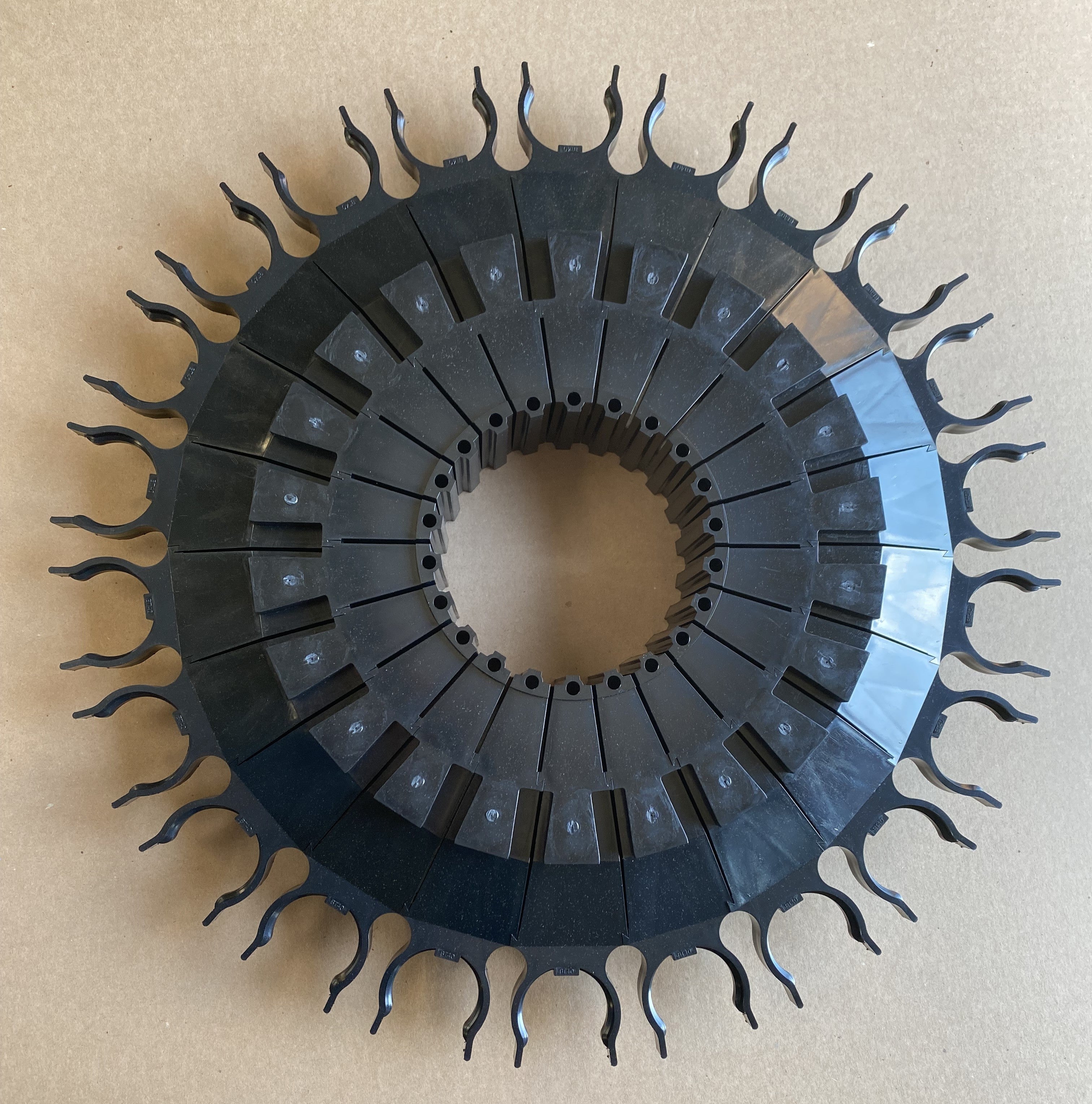 BT40 Carousel, full assembly of 22 segments, for Bridgeport Millers, top view of the entire unit