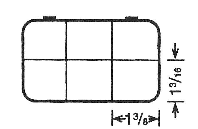 D23 case, 6 bays, sketch with dimensions