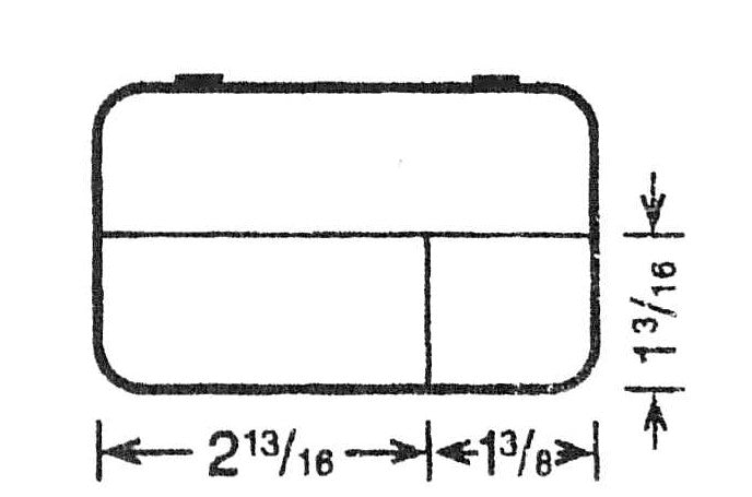 D23 case, 3 bays, sketch with dimensions