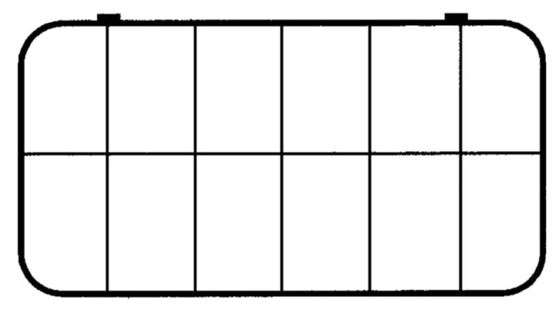 D26 Case, 12 Bays, Clarified Polypropylene (carton of 76 ea)