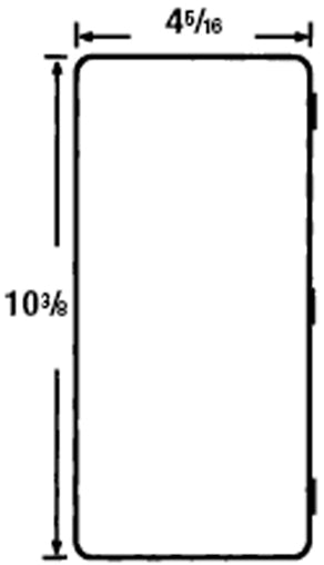 D54 case, 1 bay, sketch with dimensions