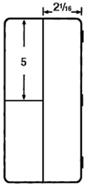 D54 case, 3 bays, sketch with dimensions