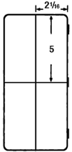 D54 case, 4 bays, sketch with dimensions