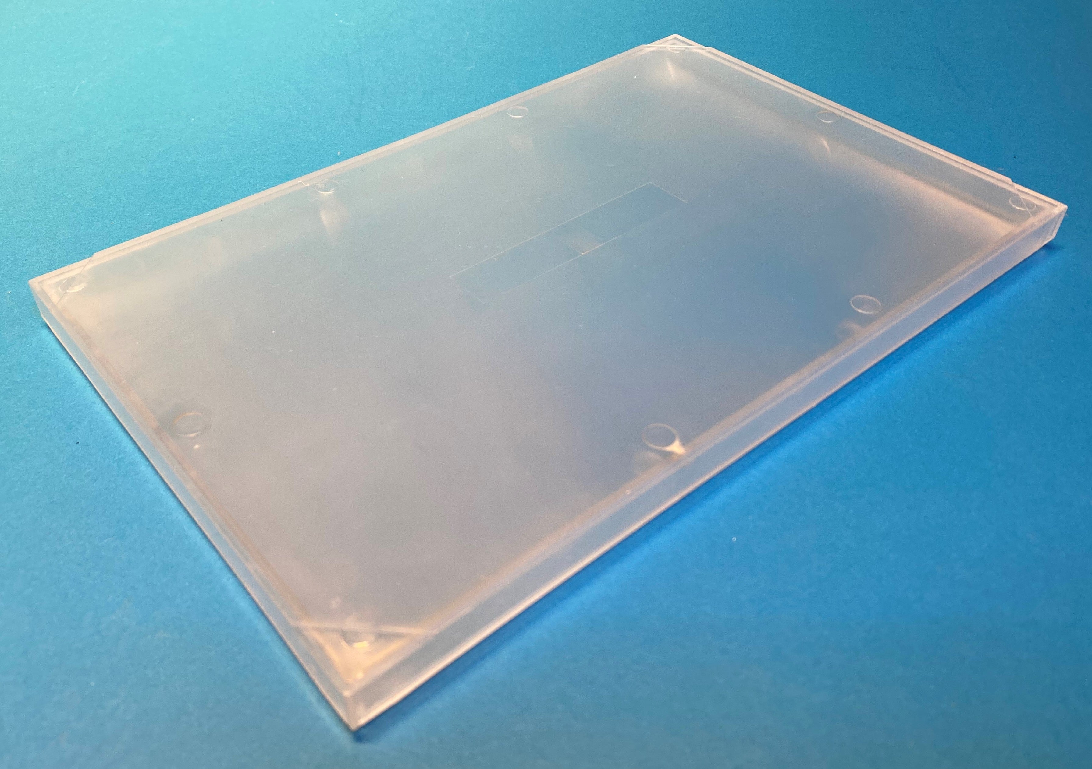 FTC case molded in clear impact-protected copolymer, closed
