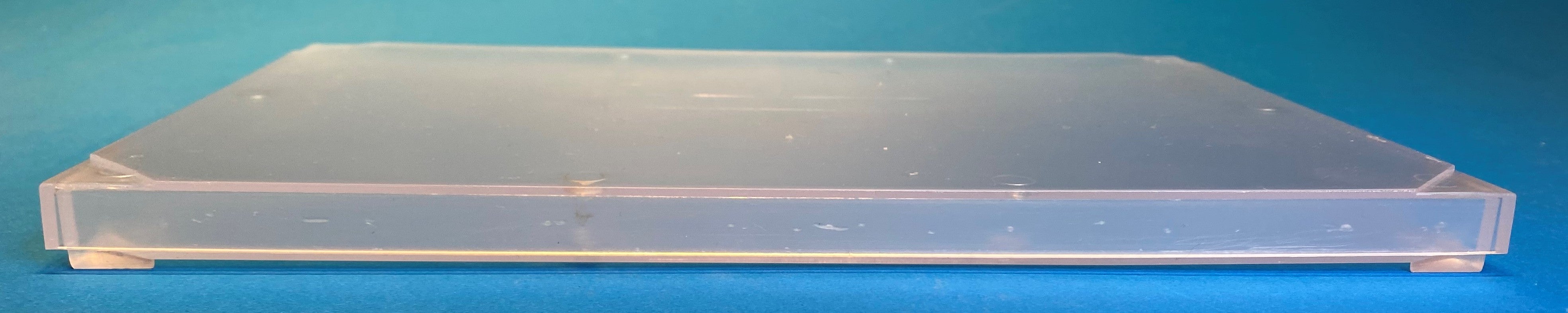 FTC case, close up of front showing the small extensions from the base the fit into the top when stacked