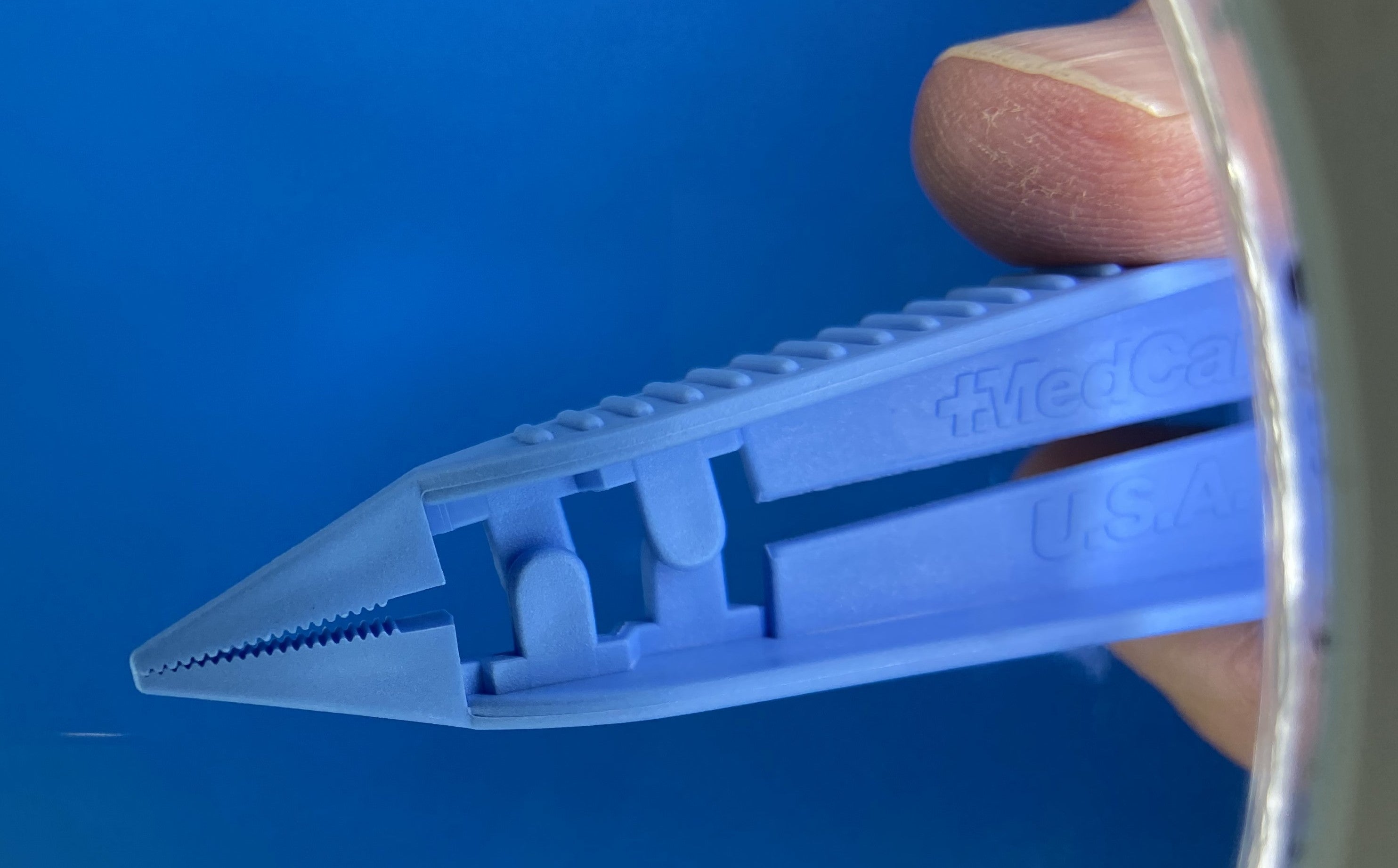 Plastic Tweezers Thumb Dressing Forceps, single item closed view 2