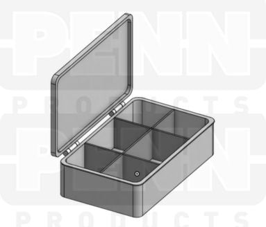 D23 Case, 6 Bays, Clear Impact-Protected Copolymer (carton of 108 ea)
