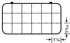 D26 case, 18 bays, sketch with dimensions