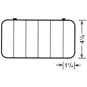 D26 case, 6 bays, sketch with dimensions