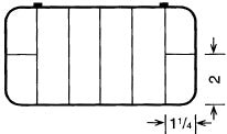 D26 case, 8 bays, sketch with dimensions