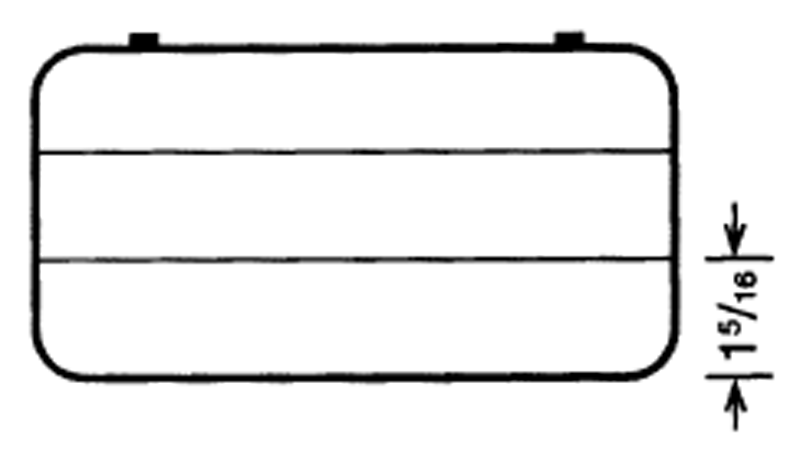 D26 case, 3 bays, sketch with dimensions