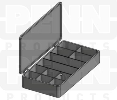 D26 Case, 12 Bays config 2, Black Conductive Polypropylene (carton of 76 ea)