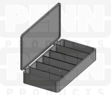D26 Case, 6 Bays with Hang Tab, Clarified Polypropylene (carton of 32 ea)