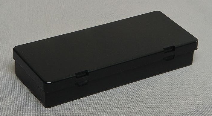 Our D53 case 1 bay molded in conductive polymer pictured in a closed positon