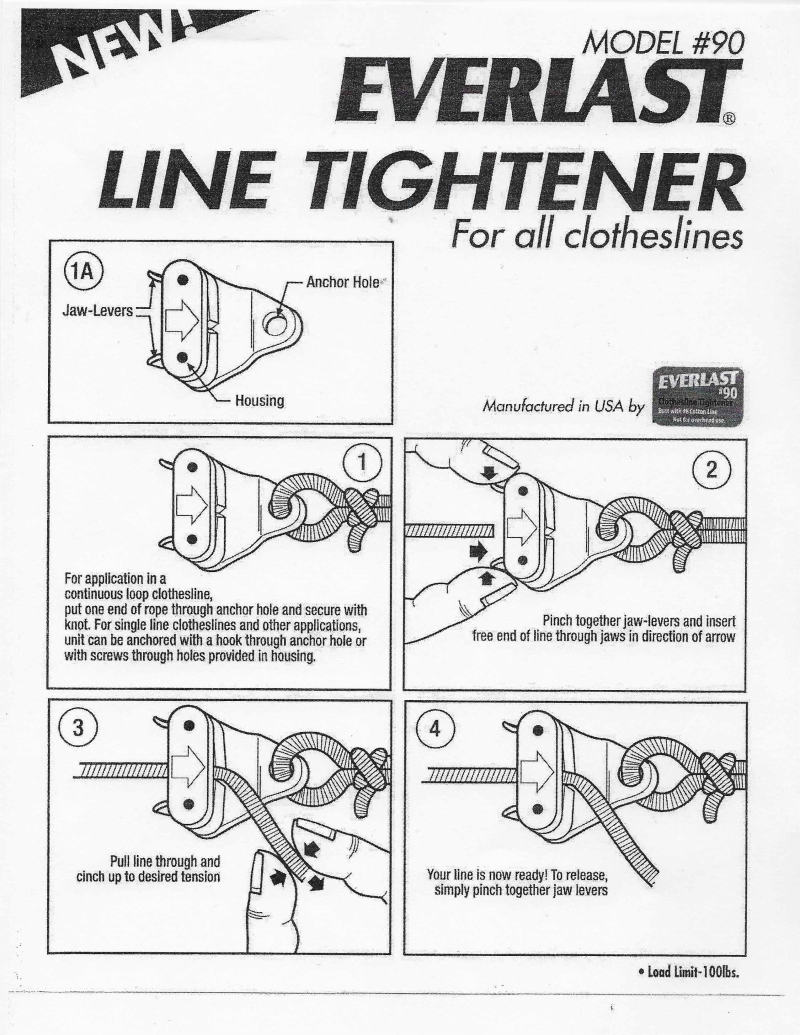 Everlast #90 Line Tightener for Clotheslines