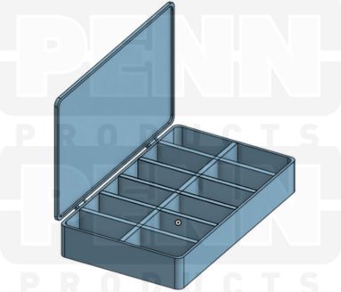 D55 Case, 12 Bays, Clear Impact-Protected Copolymer (carton of 32 ea)