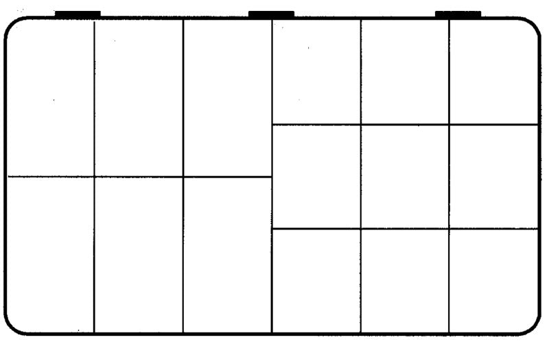 D55 Case, 15 Bays, Black Conductive Polypropylene (carton of 32 ea)