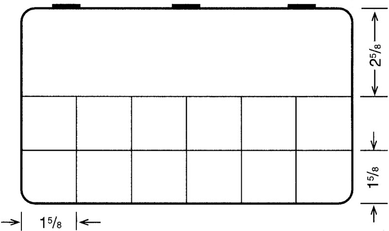 D55 Case, 13 Bays, Black Conductive Polypropylene (carton of 32 ea)